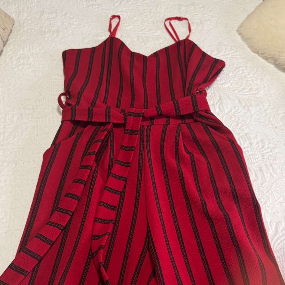 Eclipse Red and Black Striped Jumpsuit
